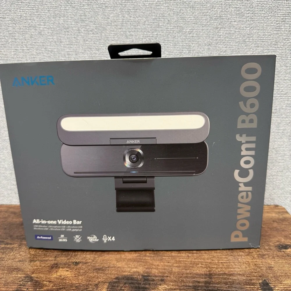 Anker PowerConf B600 Videobar Webcam with Light, with 2K Camara